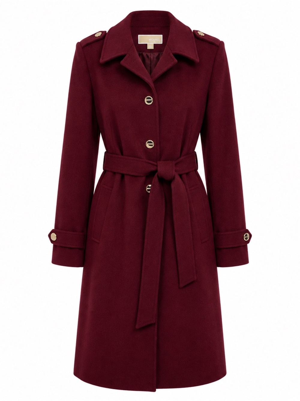 Michael Kors Burgundy Belted Trench Coat